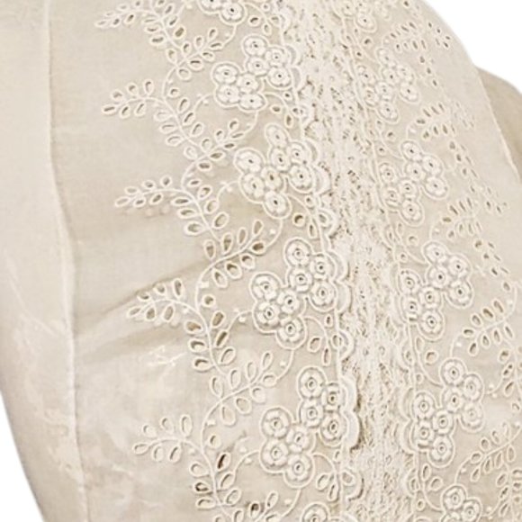 1940s Vintage Off White Sheer Cotton Voile Lace And Eyelet Dickie Jacket Insert - Picture 5 of 7